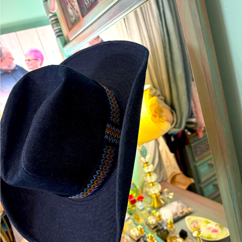 Vintage denim Cowboy hat for women. It is beautiful I just have too many.